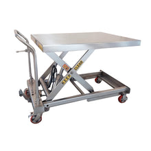 Load image into Gallery viewer, Stainless Steel Cleanroom Foot &amp; Pump Lift Table