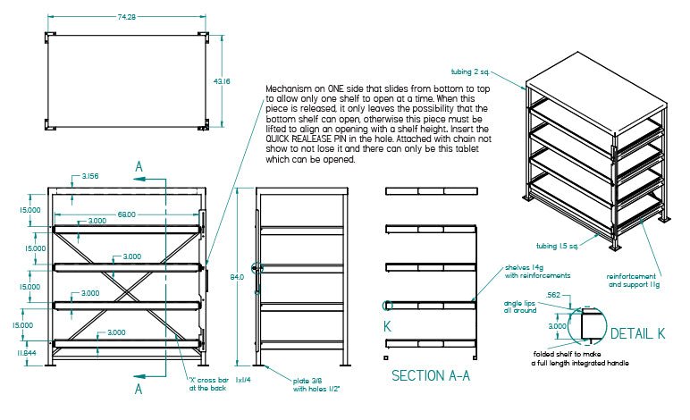 Stainless Steel Cleanroom Pull-Out Rack – Superlift Material Handling