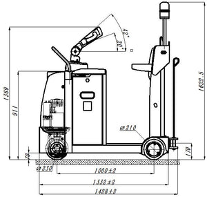 5 Ton Stand Up Electric Tow Tractor With Power Steering
