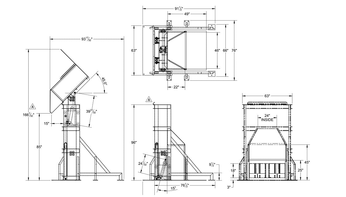 Stainless Steel Ground Level Column Dumpers – Superlift Material Handling